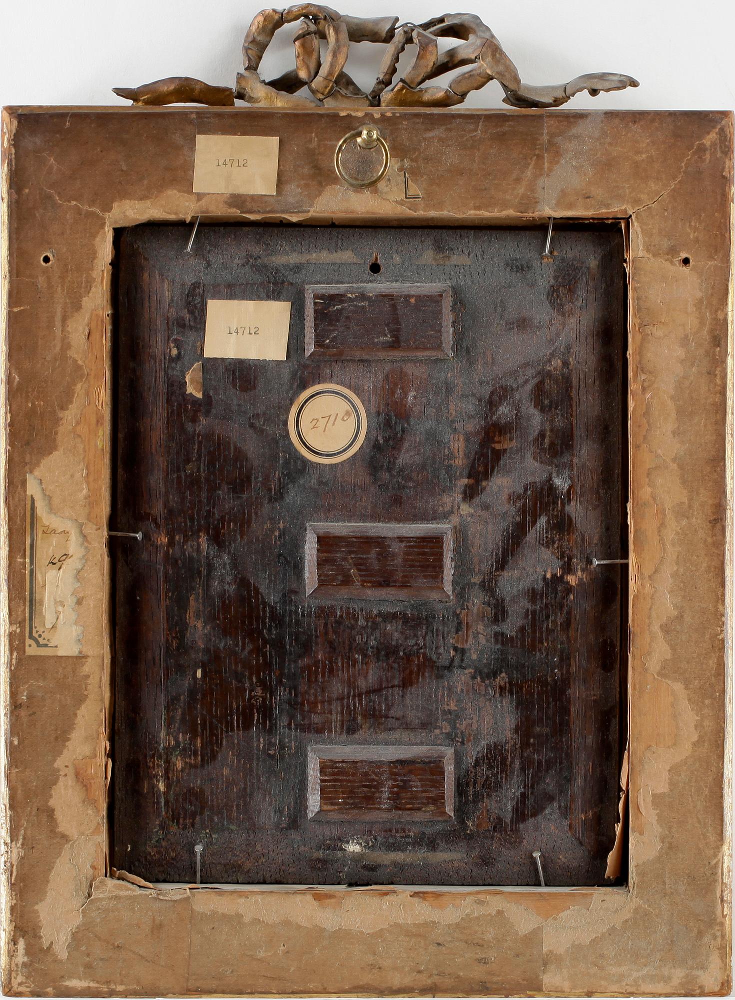 OKÄND KONSTNÄR, olja på pannå, ej signerad, 1700-tal.