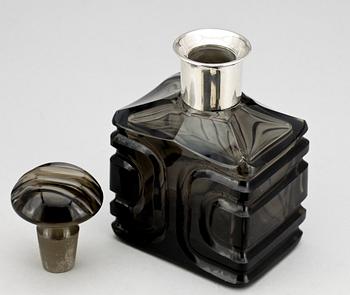 KARAFF, glas och silver, 1920-/30-tal.