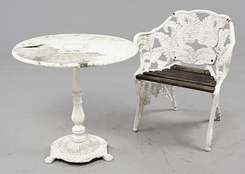 KARMSTOL och BORD, Melins metallgjuteri Anderstorp, 1900-tal.