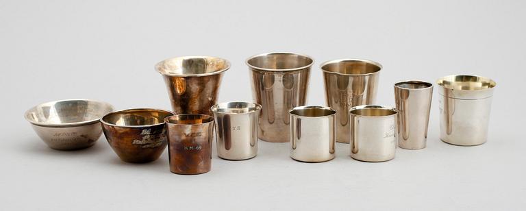 SILVERFÖREMÅL, 11 st, svenska stämplar. Vikt ca 392 g.