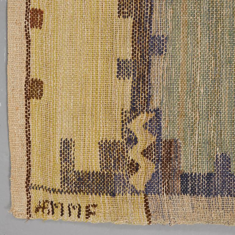 Märta Måås-Fjetterström, A DRAPE, "Skaftbladen", wool inlay on linen, ca 226 x 150,5 cm, signed AB MMF.