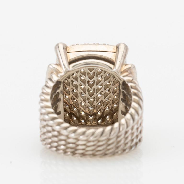 David Yurman, ring, silver och briljantslipade diamanter.