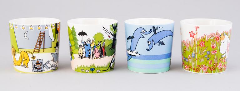 MOOMIN-MUGS, 8 pcs, porcelain, 'Summer season mugs', Moomin Characters, Arabia 2007-2018.