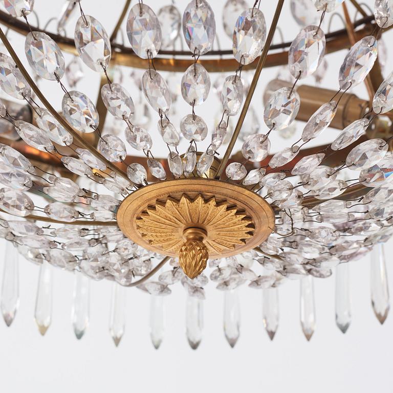 A Gustavian seven-light chandelier, second part of the 18th century.