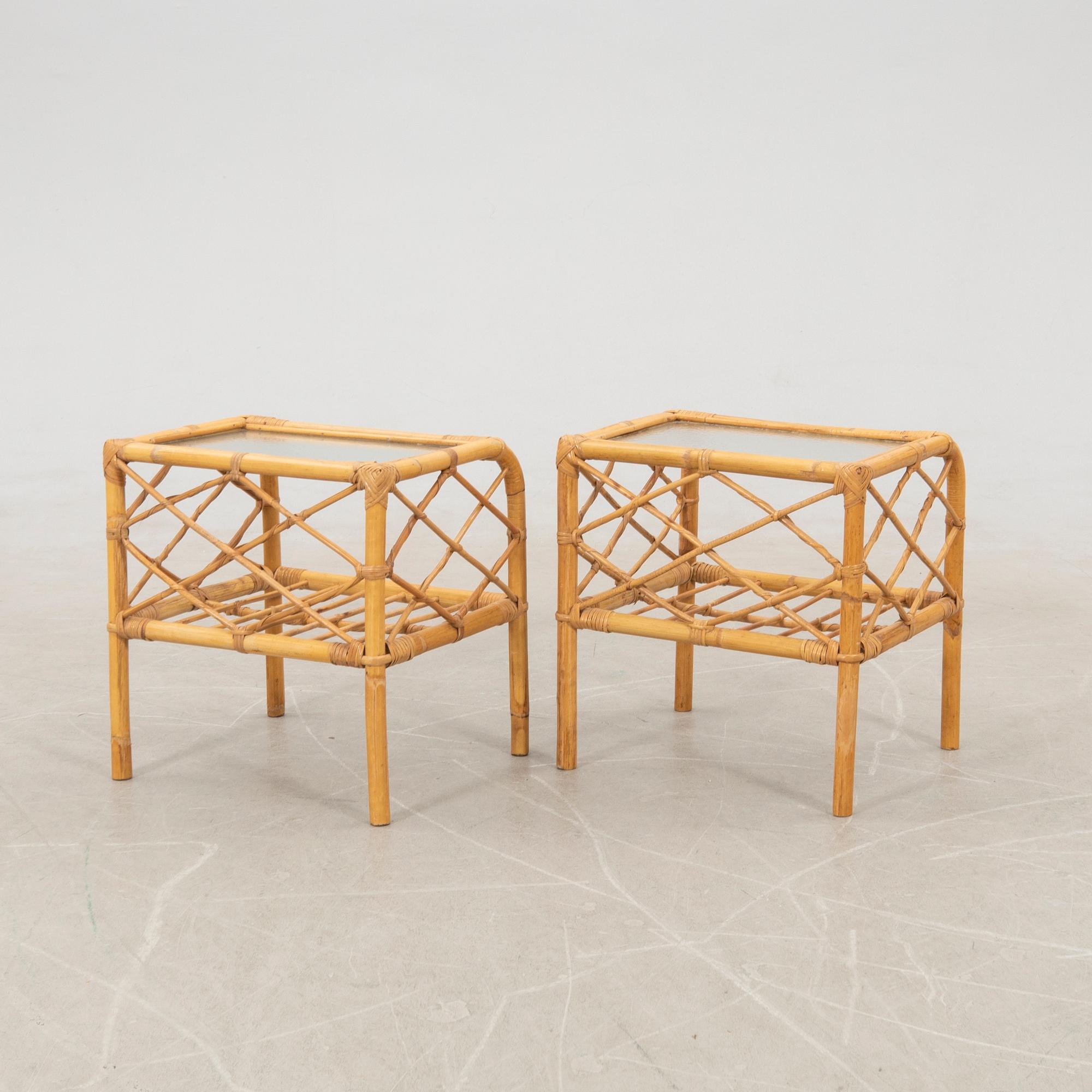 Bedside tables, a pair, mid/second half of the 20th century.