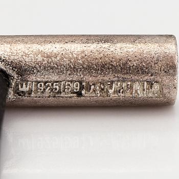 Christoph Burger, A necklace and a bracelet "Edition amour", sterling silver and rubber strap. Lapponia 2003.