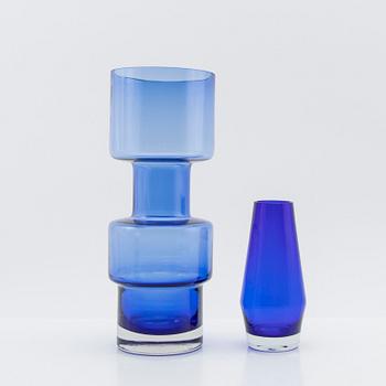 Tamara Aladin, vases, 4 pcs, glass, Riihimäen Lasi, Finland, 1960s/70s.