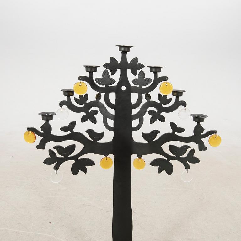 Bertil Vallien, floor candlestick, "The Tree of Life", Boda Smide late 20th century.