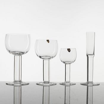 Gunnar Cyrén, glass service, 43 pieces, "Kolonn", Orrefors.