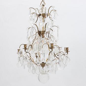 A Rococo style chandelier, around 1900.