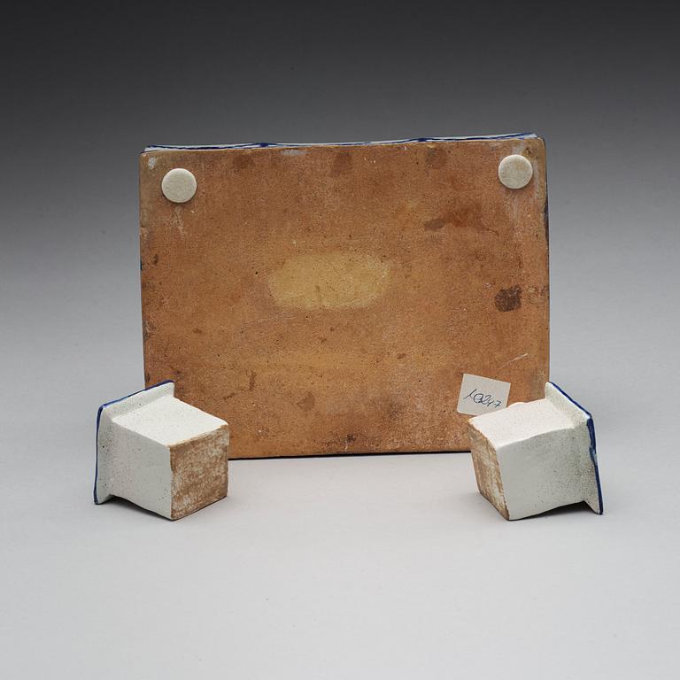 A German Schleswig faience desk set, Schleswig-Holstein circa 1780/90's.
