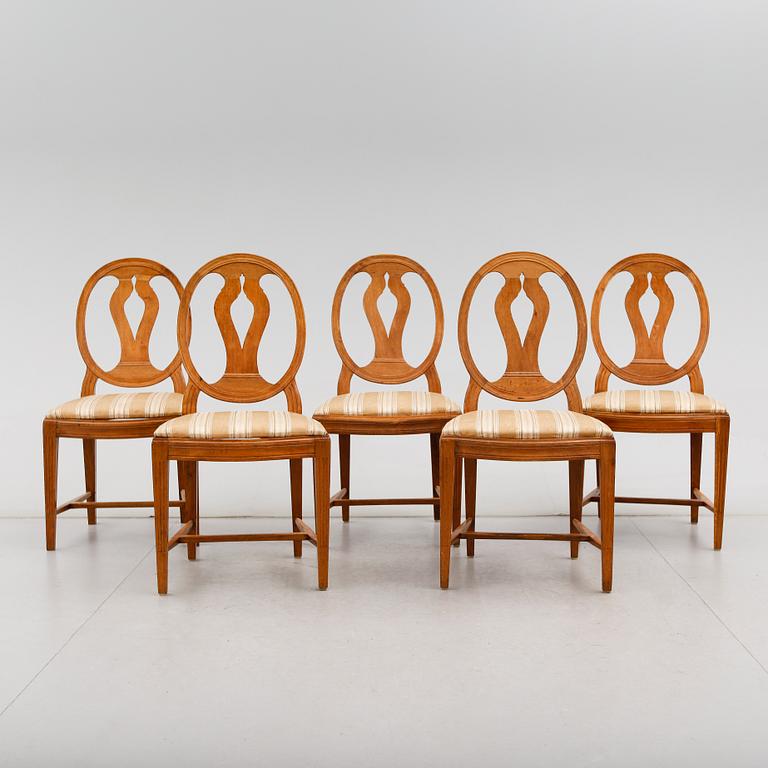 STOLAR, 5 st, gustaviansk stil, 1800-talets mitt.