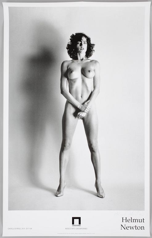 HELMUT NEWTON, "Big Nude III", Paris, 1980. Utställningsaffisch, Museo D'Arte Contemporanea, Italien. Sign.