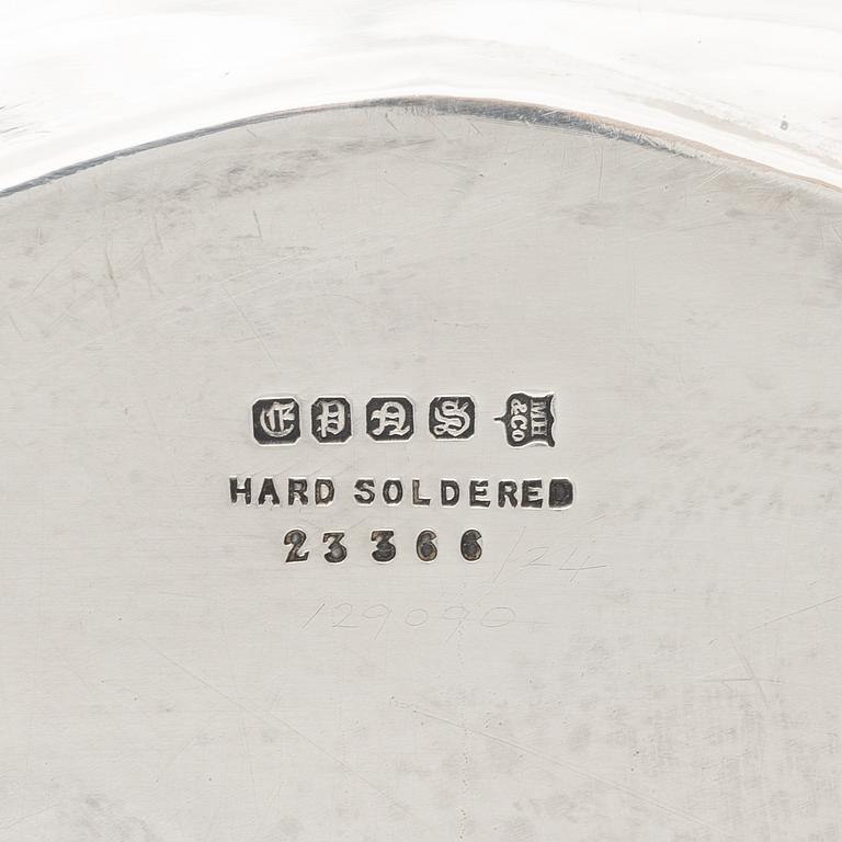 A silver plated tray, 20th Century.