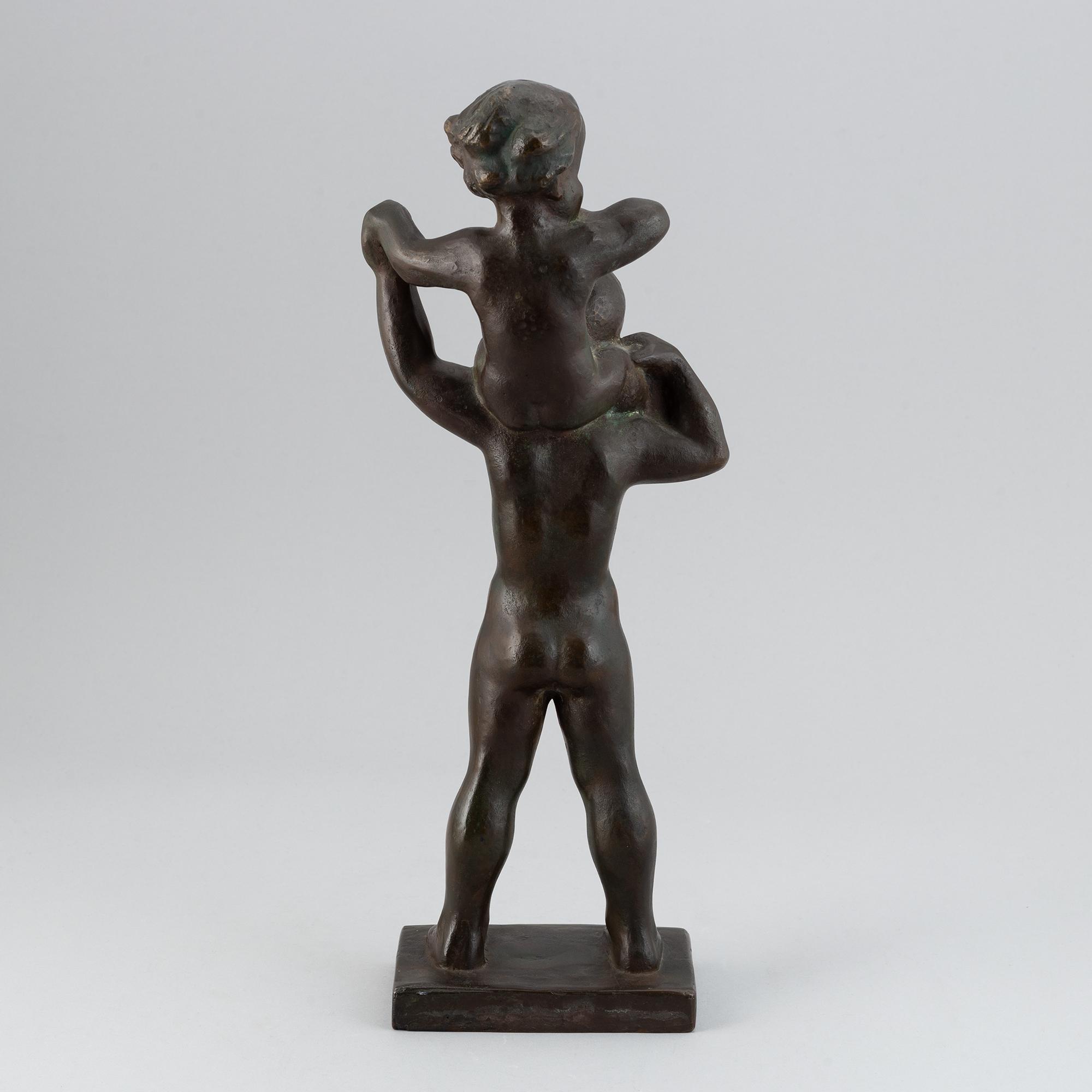 Jonas Fröding, sculpture. Signed. Bronze.