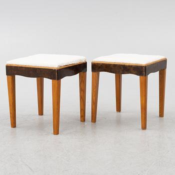 A pair of stools, 1930s/40s.
