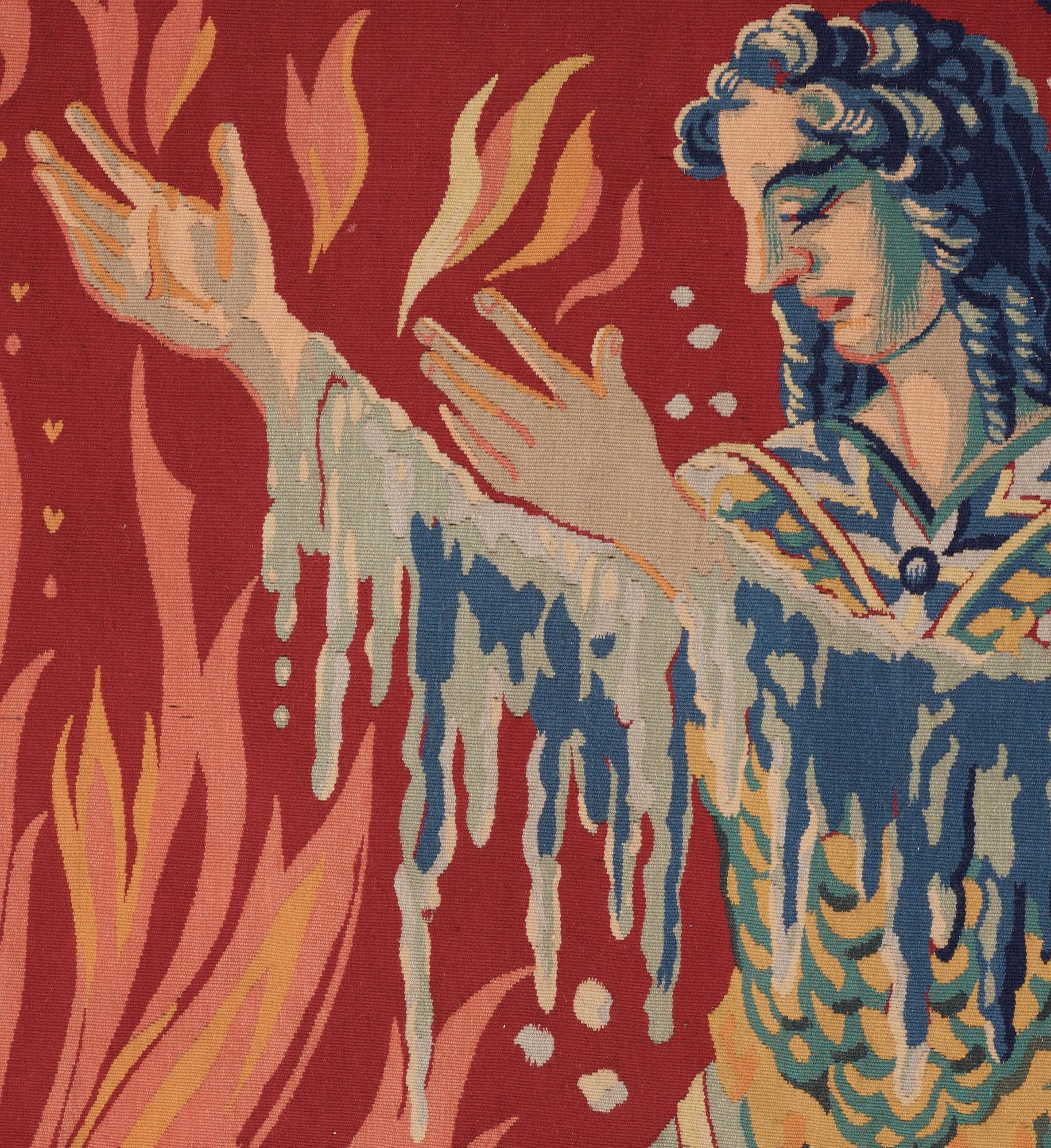 TAPESTRY. "Höst-Vinter". Tapestry weave (gobelängteknik). 163,5 x 219 cm. Signed PF G. DEVÈCHE.