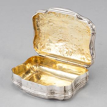A French 18th century parcel-gilt silver snuff-box.