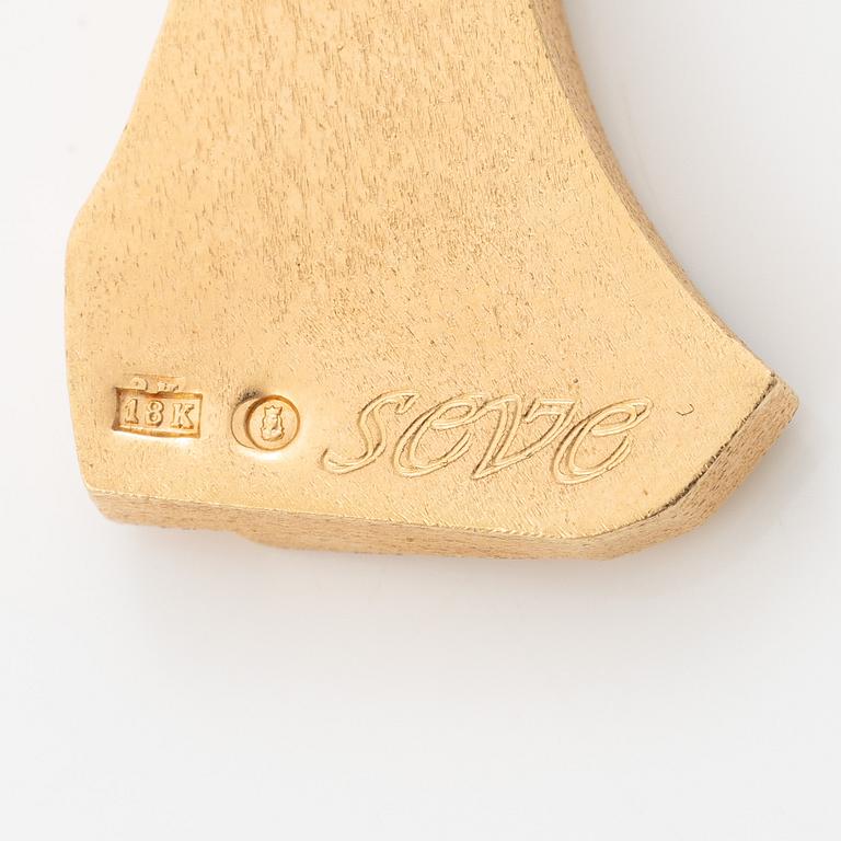 Pendant, 18K gold with small brilliant-cut diamonds.