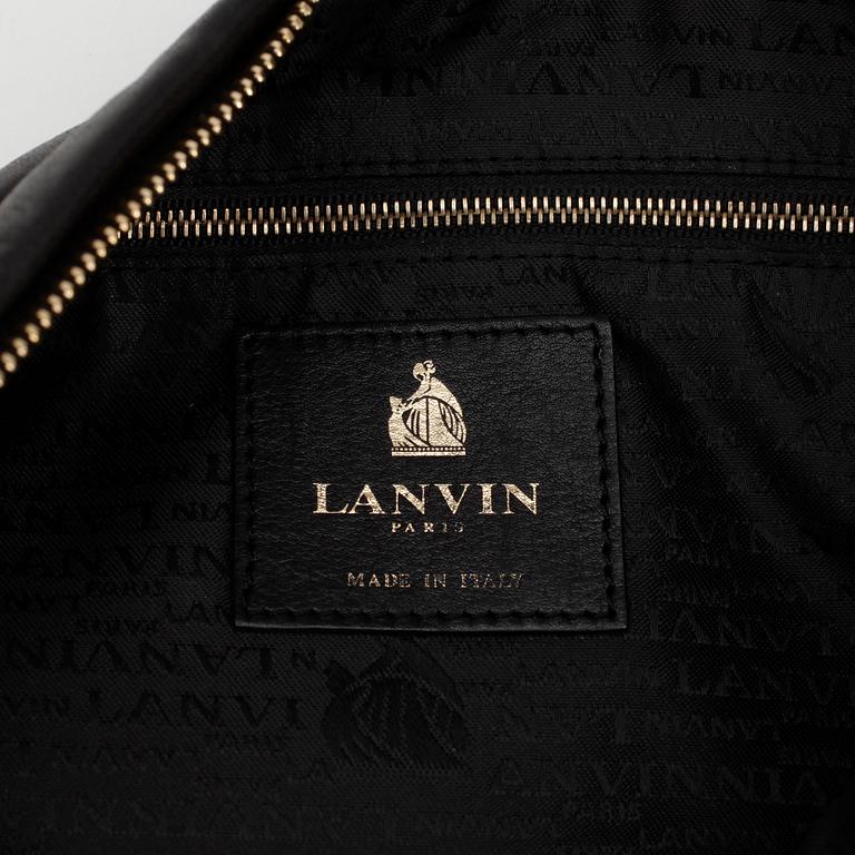 LANVIN, a black leather shoulder bag.