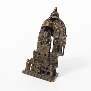 A Jain copper alloy shrine, India, 14th-17th century.