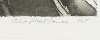 Ulla Rantanen, etching, signed and dated 1968, numbered 40/50.