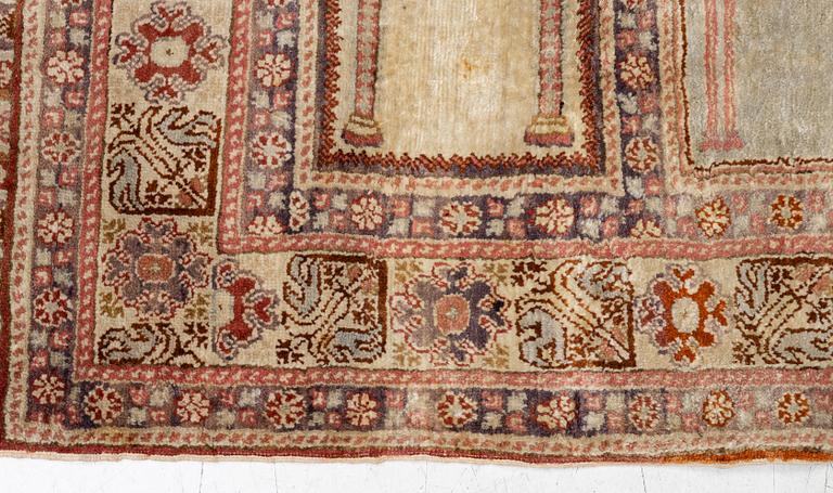 A Kayseri Saff rug, c. 228 x 87 cm.