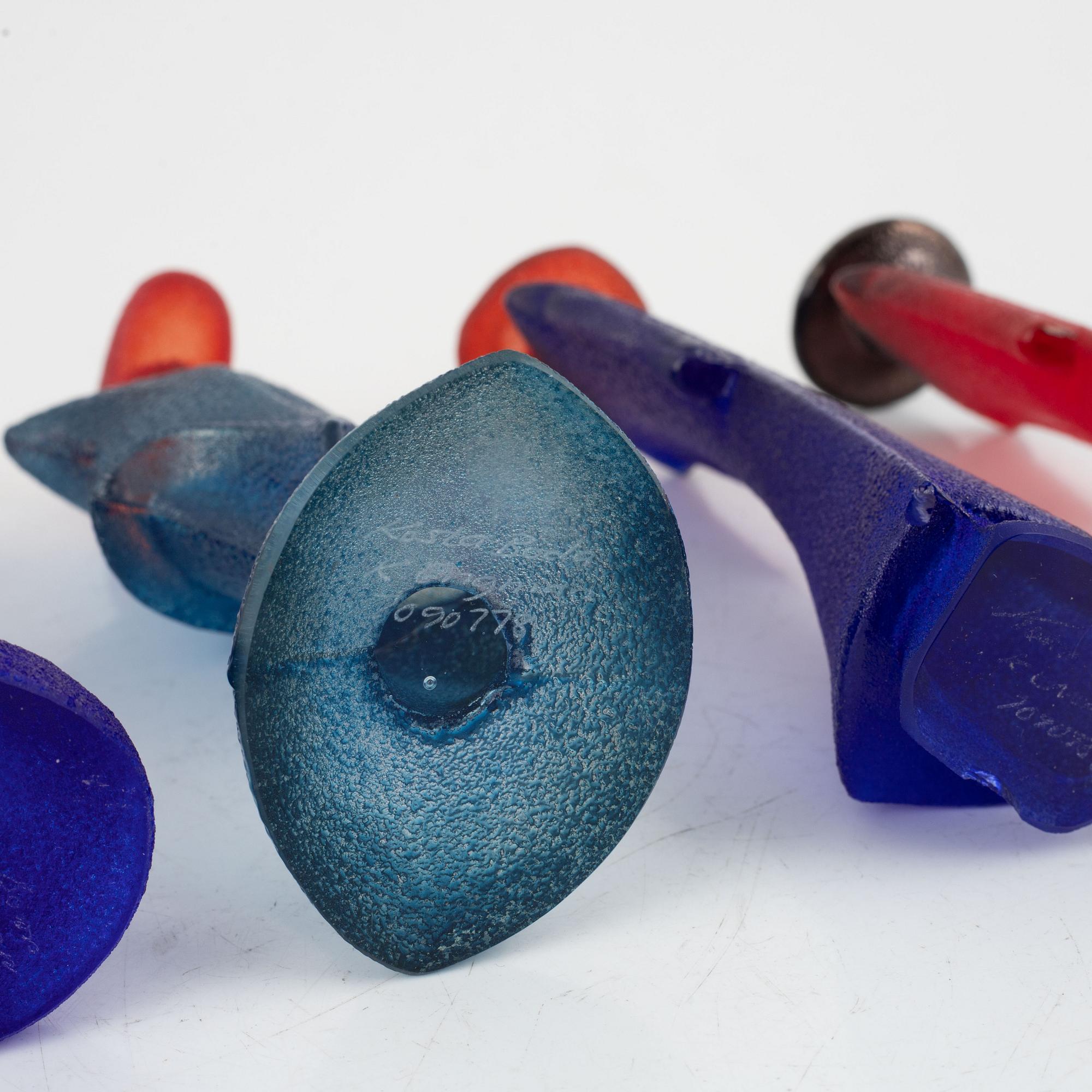 Kjell Engman, figuriner, 4 st, ur serien "Catwalk", Kosta Boda.