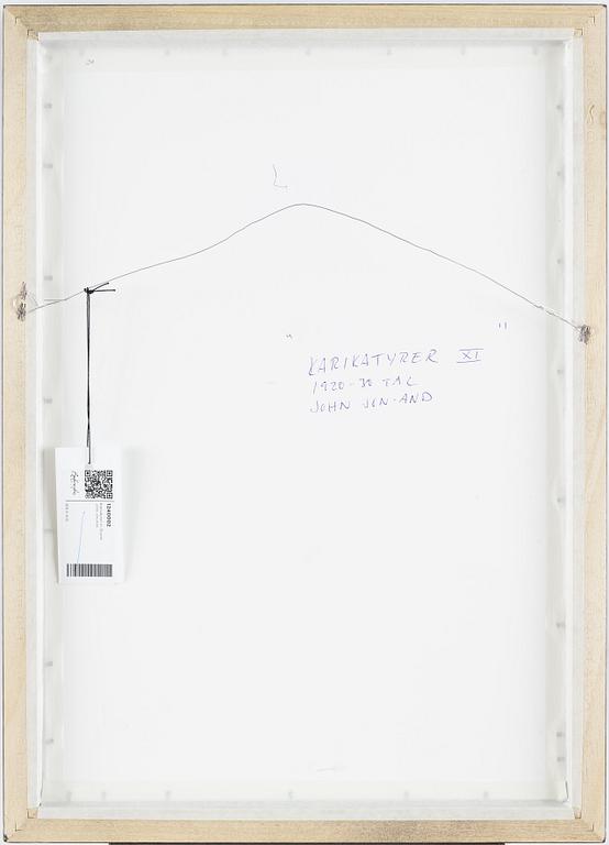 John Jon-And, pencil drawings, 9, Framed together.