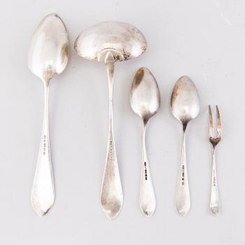 A 21-piece set of Finnish silver cutlery by Wilhelm Pettersson, Turku 1908-15.