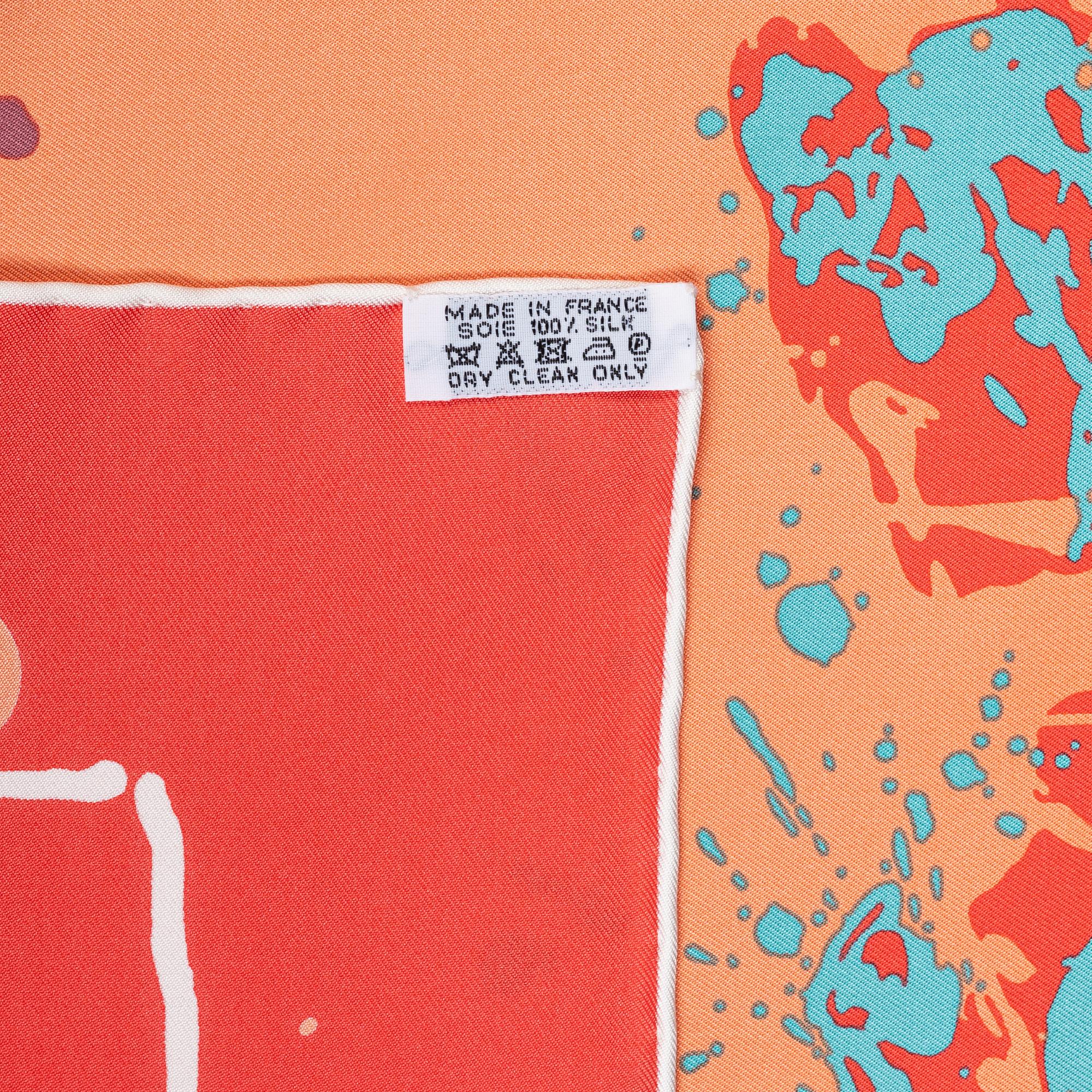 Hermès, a 'Cheval Surprise Remix' twill silk scarf.