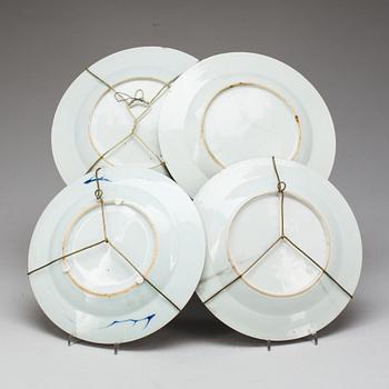 TALLRIKAR, 3+1 st, porslin, Kina, Qianlong (1736-1795).