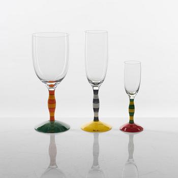 Anne Nilsson, glas, 11 st, "Polka", Orrefors.
