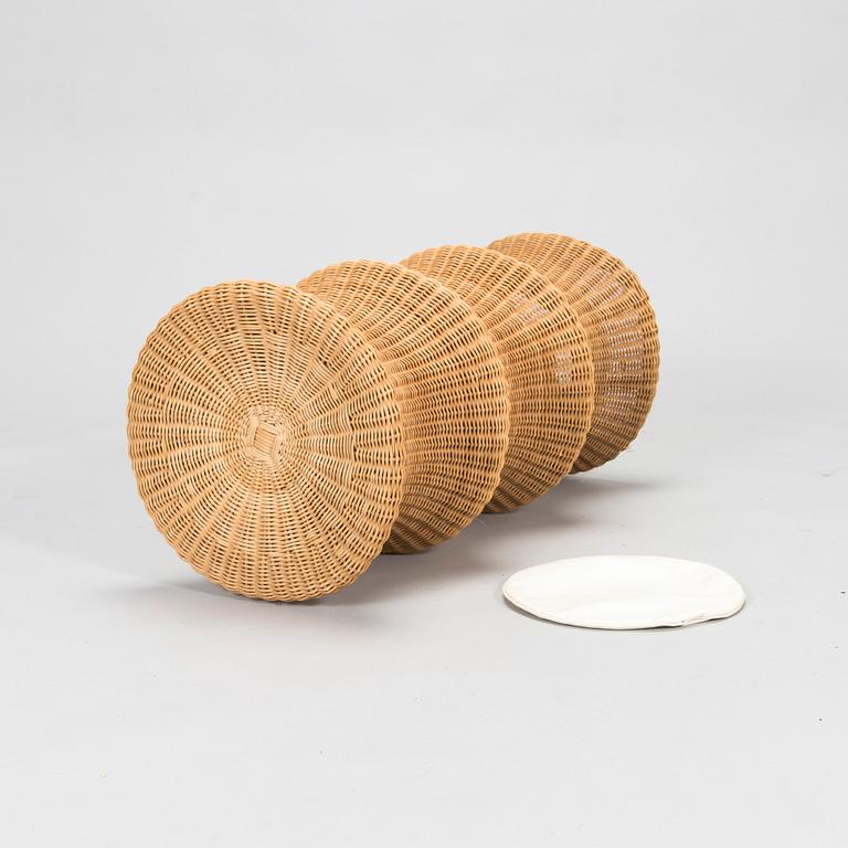 Eero Aarnio, a 1960's "Story Stool" rattan stool, handmade by Sokeva, Finland.