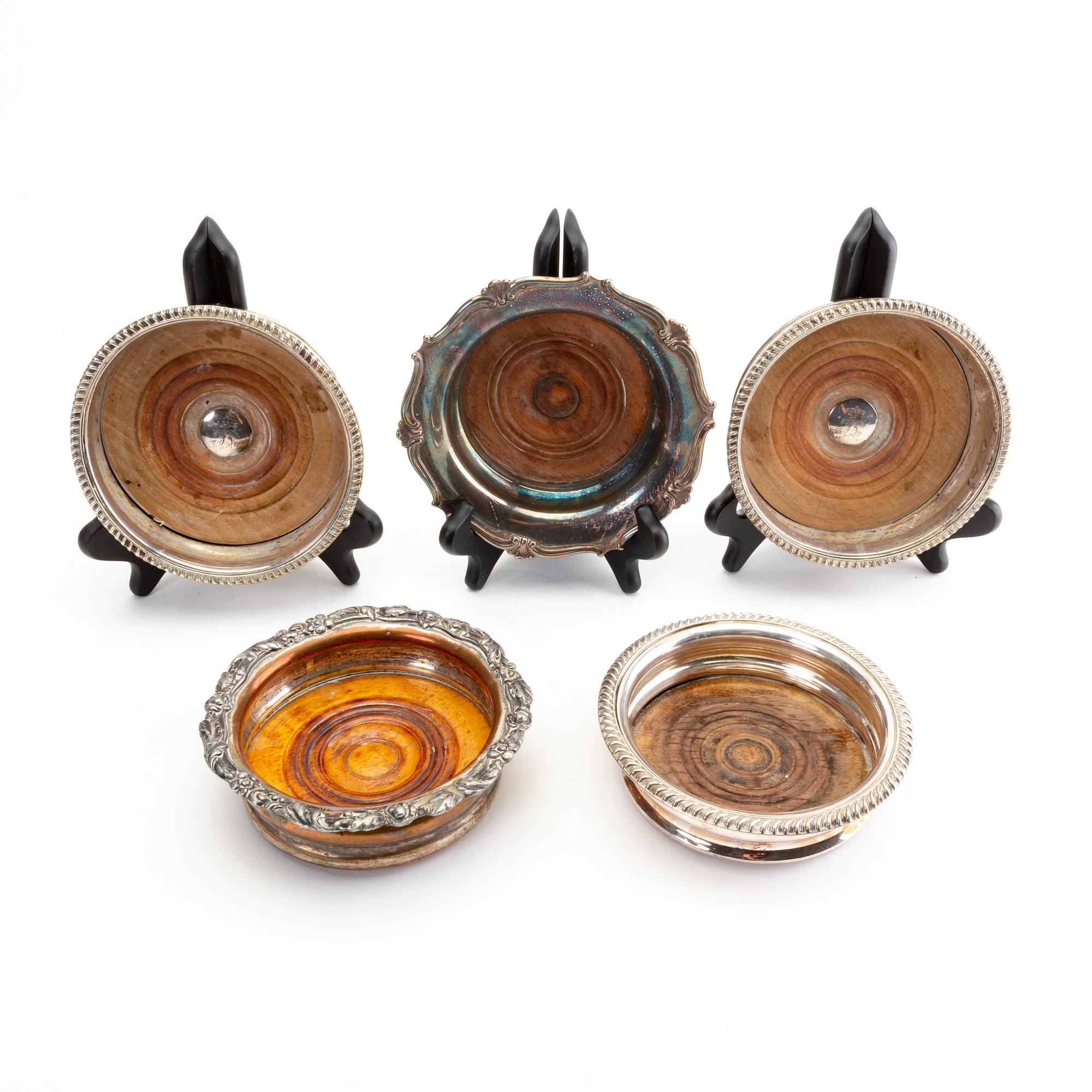 A set of five EPNS coasters mid 1900s.