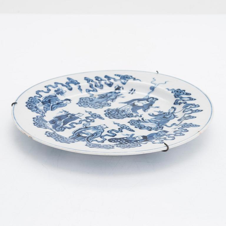 Tallrik, porslin, signerad, sen Qingdynasti.