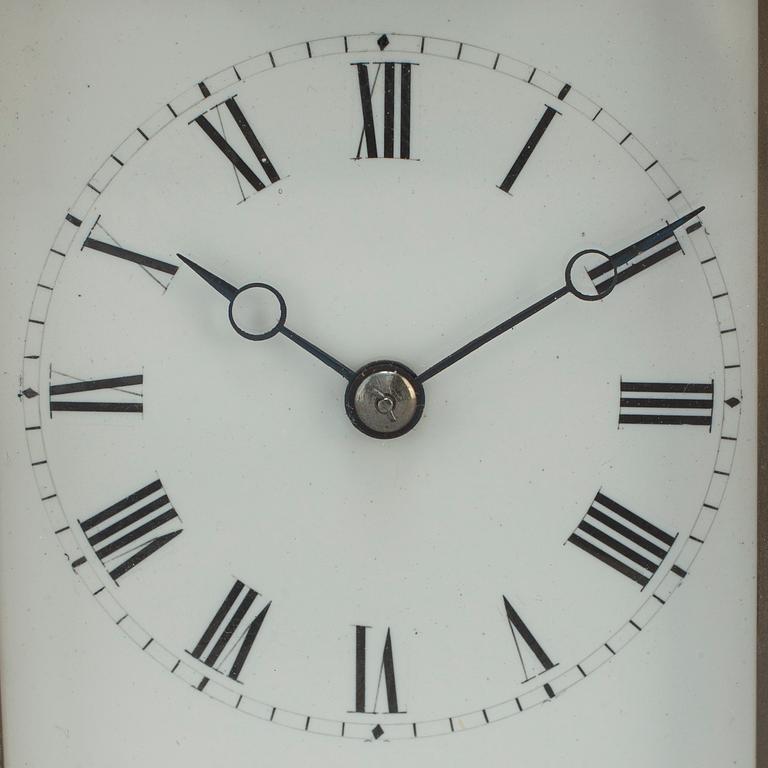 An end of the 20th century brass carriage clock by J W Benson, London.