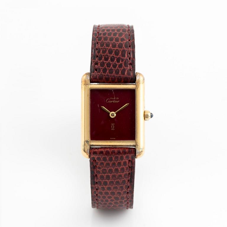 must de Cartier, Tank, wristwatch, 20,5 x 20 (28) mm.
