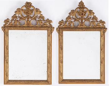 A pair of Danish mirrors, 18th Century.