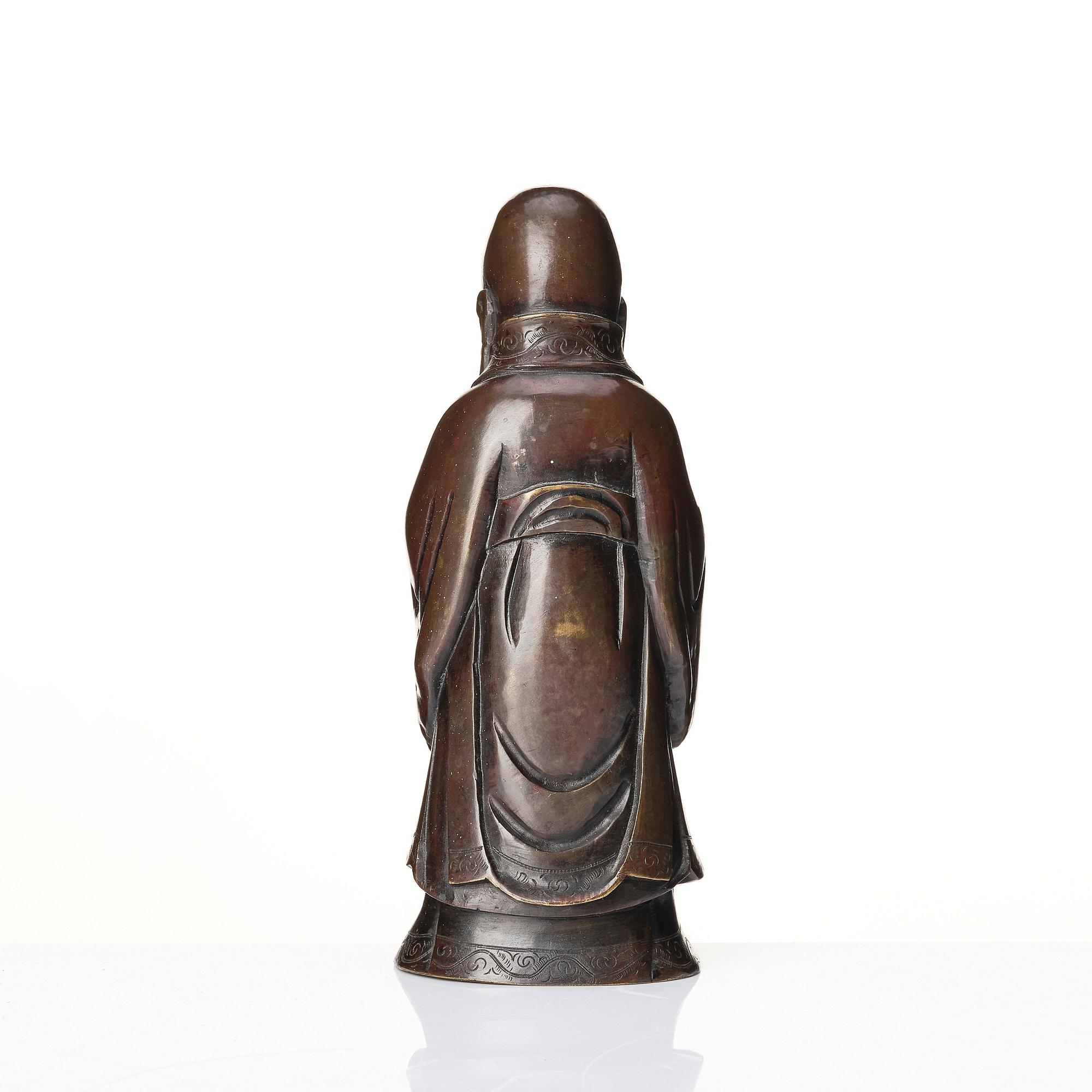 Skulptur, brons. Sholau, sen Qingdynasti.