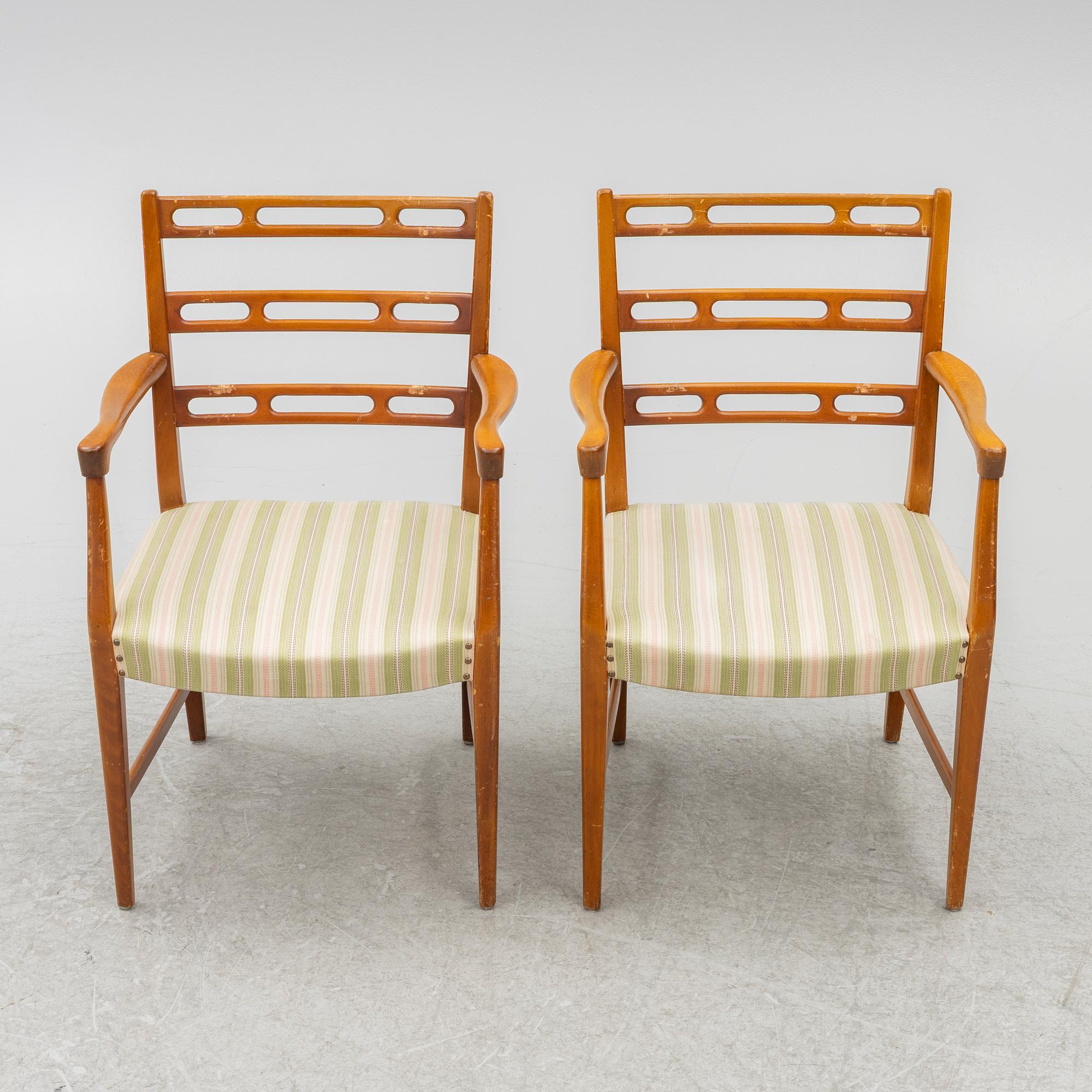 David Rosén, karmstolar, 6 st, "Futura", Nordiska Kompaniet, 1950-tal.