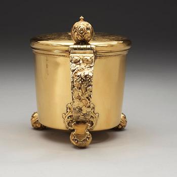 A Swedish 18th century silver-gilt tankard, marks of Hans Wiggman, Kalmar (1712-1761).