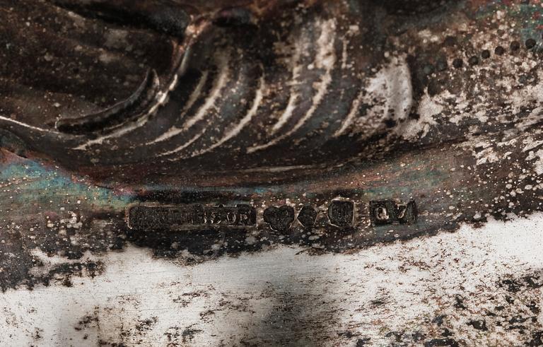 PRESENTERFAT, silver, barockstil, A. Nilsson, Lund 1918. Vikt ca 600 gram.