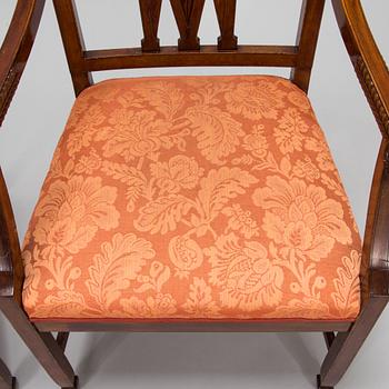 A pair of mahogany armchairs, England, second half of the 19th century.