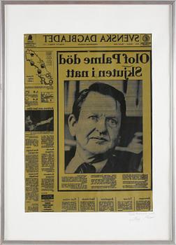 TRYCKPLÅT, plast, Svenska Dagbladet, lördagen den 1 mars 1986.