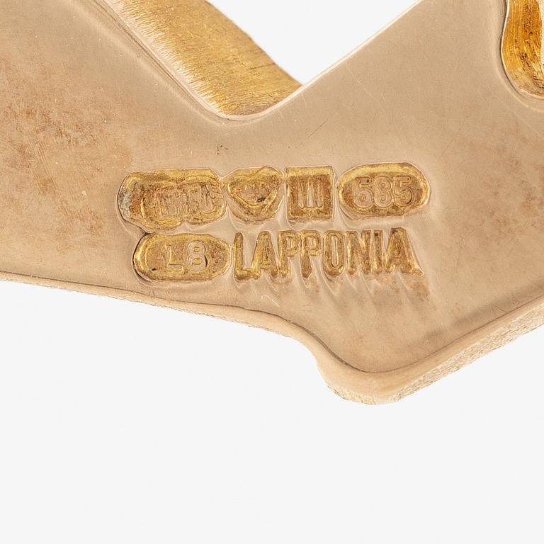 Björn Weckström, necklace 14K gold and platinum, for Lapponia Finland 1988.