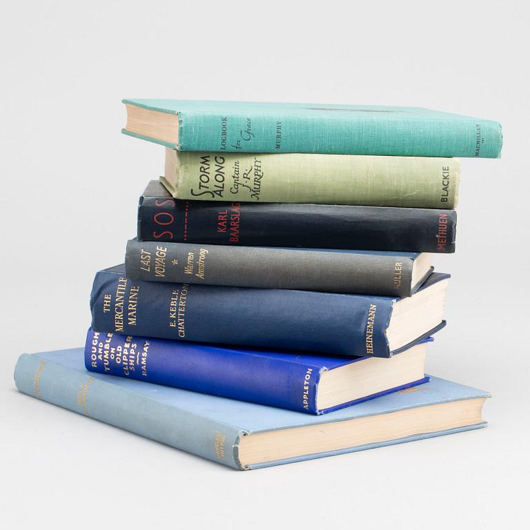 SEVEN ENGLISH SHIPPING BOOKS.