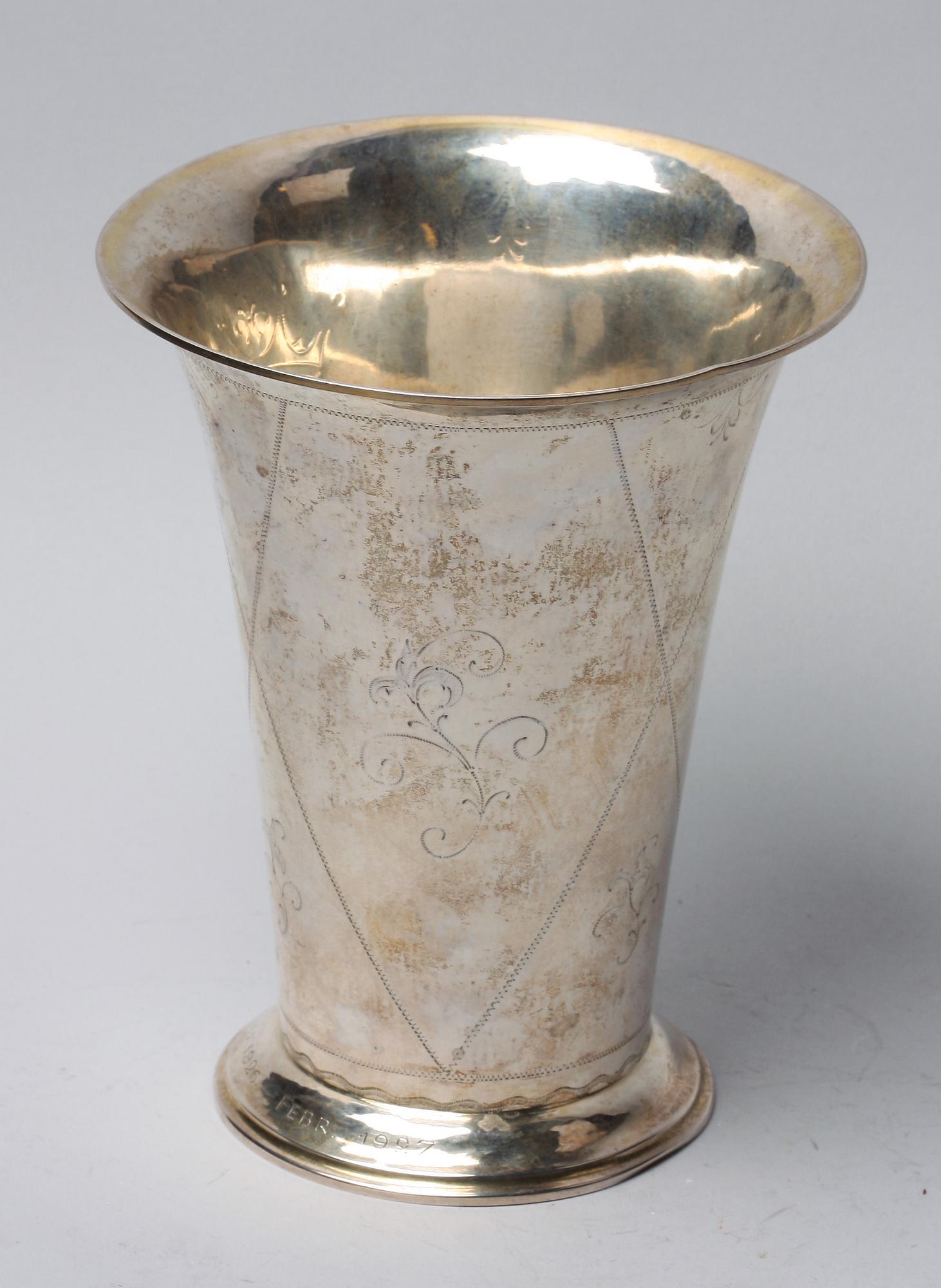 BÄGARE, silver, K. Andersson, Stockholm 1926.