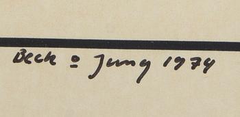 Beck & Jung, two serigraphs in colours signed dated and numbered 78 and 113/125 1974.