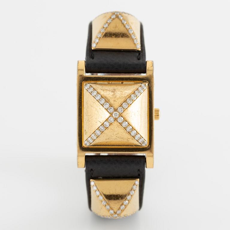 Hermès, Paris, Medor, armbandsur, 23 x 23 (32) mm.